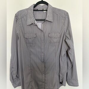 L.L.Bean Snap Front Button Shirt Long‎ Sleeve Size XL